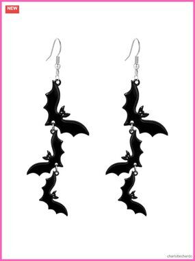 Acrylic Skull Dangle Earrings Halloween Pumpkin Glitter Party Jewelry